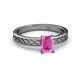 2 - Maren Classic 7x5 mm Emerald Cut Pink Sapphire Solitaire Engagement Ring 