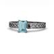 1 - Maren Classic 7x5 mm Emerald Cut Aquamarine Solitaire Engagement Ring 