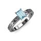 3 - Maren Classic 7x5 mm Emerald Cut Aquamarine Solitaire Engagement Ring 