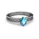 2 - Maren Classic 7x5 mm Oval Shape London Blue Topaz Solitaire Engagement Ring 
