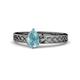 1 - Maren Classic 7x5 mm Pear Shape Aquamarine Solitaire Engagement Ring 