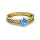 2 - Maren Classic 7x5 mm Pear Shape Blue Topaz Solitaire Engagement Ring 