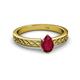 2 - Maren Classic 7x5 mm Pear Shape Ruby Solitaire Engagement Ring 