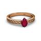 2 - Maren Classic 7x5 mm Pear Shape Ruby Solitaire Engagement Ring 