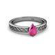 2 - Maren Classic 7x5 mm Pear Shape Pink Sapphire Solitaire Engagement Ring 
