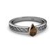 2 - Maren Classic 7x5 mm Pear Shape Smoky Quartz Solitaire Engagement Ring 