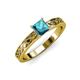 3 - Maren Classic 5.5 mm Princess Cut London Blue Topaz Solitaire Engagement Ring 