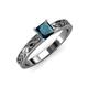 3 - Maren Classic 5.5 mm Princess Cut Blue Diamond Solitaire Engagement Ring 