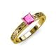 3 - Maren Classic 5.5 mm Princess Cut Lab Created Pink Sapphire Solitaire Engagement Ring 