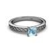 2 - Maren Classic 5.5 mm Princess Cut Aquamarine Solitaire Engagement Ring 
