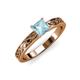 3 - Maren Classic 5.5 mm Princess Cut Aquamarine Solitaire Engagement Ring 