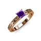 3 - Maren Classic 5.5 mm Princess Cut Amethyst Solitaire Engagement Ring 