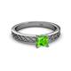 2 - Maren Classic 5.5 mm Princess Cut Peridot Solitaire Engagement Ring 