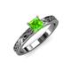 3 - Maren Classic 5.5 mm Princess Cut Peridot Solitaire Engagement Ring 