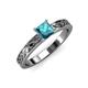3 - Maren Classic 5.5 mm Princess Cut London Blue Topaz Solitaire Engagement Ring 