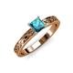 3 - Maren Classic 5.5 mm Princess Cut London Blue Topaz Solitaire Engagement Ring 