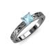 3 - Maren Classic 5.5 mm Princess Cut Aquamarine Solitaire Engagement Ring 