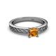 2 - Maren Classic 5.5 mm Princess Cut Citrine Solitaire Engagement Ring 