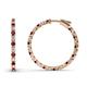 1 - Melissa 1.03 ctw (1.70 mm) Inside Outside Round Red Garnet and Natural Diamond Eternity Hoop Earrings 