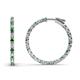 1 - Melissa 1.03 ctw (1.70 mm) Inside Outside Round Green Garnet and Natural Diamond Eternity Hoop Earrings 