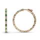 1 - Melissa 1.03 ctw (1.70 mm) Inside Outside Round Green Garnet and Natural Diamond Eternity Hoop Earrings 