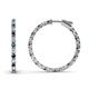 1 - Melissa 1.00 ctw (1.70 mm) Inside Outside Round Blue Diamond and Natural Diamond Eternity Hoop Earrings 