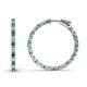 1 - Melissa 0.90 ctw (1.70 mm) Inside Outside Round Emerald and Natural Diamond Eternity Hoop Earrings 