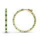 1 - Melissa 0.90 ctw (1.70 mm) Inside Outside Round Emerald and Natural Diamond Eternity Hoop Earrings 
