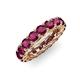 4 - Lucida 4.00 mm Round Rhodolite Garnet U Prong Eternity Band 
