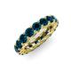 4 - Lucida 4.00 mm Round Blue Diamond U Prong Eternity Band 