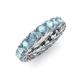 4 - Lucida 4.00 mm Round Aquamarine U Prong Eternity Band 