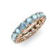 4 - Lucida 4.00 mm Round Aquamarine U Prong Eternity Band 