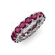 4 - Lucida 4.00 mm Round Rhodolite Garnet U Prong Eternity Band 