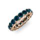4 - Lucida 4.00 mm Round Blue Diamond U Prong Eternity Band 