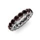 4 - Lucida 4.00 mm Round Red Garnet U Prong Eternity Band 