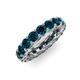 4 - Lucida 4.00 mm Round Blue Diamond U Prong Eternity Band 