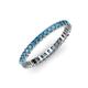4 - Allie 2.00 mm Princess Cut Blue Topaz Eternity Band 