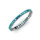 4 - Allie 2.00 mm Princess Cut London Blue Topaz Eternity Band 