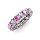 3 - Lucida 4.00 mm Pink Sapphire and Diamond Eternity Band 