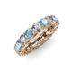 3 - Lucida 4.00 mm Aquamarine and Diamond Eternity Band 