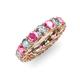 3 - Lucida 4.00 mm Pink Tourmaline and Diamond Eternity Band 