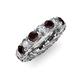 3 - Lucida 4.00 mm Red Garnet and Diamond Eternity Band 