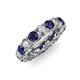 3 - Lucida 4.00 mm Blue Sapphire and Diamond Eternity Band 