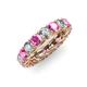 3 - Lucida 4.00 mm Pink Sapphire and Diamond Eternity Band 