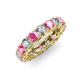 3 - Lucida 4.00 mm Pink Tourmaline and Diamond Eternity Band 