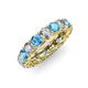 3 - Lucida 4.00 mm Blue Topaz and Diamond Eternity Band 
