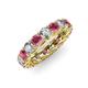 3 - Lucida 4.00 mm Rhodolite Garnet and Diamond Eternity Band 