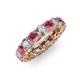 3 - Lucida 4.00 mm Rhodolite Garnet and Diamond Eternity Band 