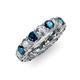 3 - Lucida 4.00 mm Blue and White Diamond Eternity Band 