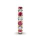 5 - Lucida 4.00 mm Rhodolite Garnet and Diamond Eternity Band 